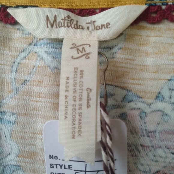 Matilda Jane A Place in the Sun Yellow Floral Pattern Dress Women's Size Medium - Picture 9 of 12